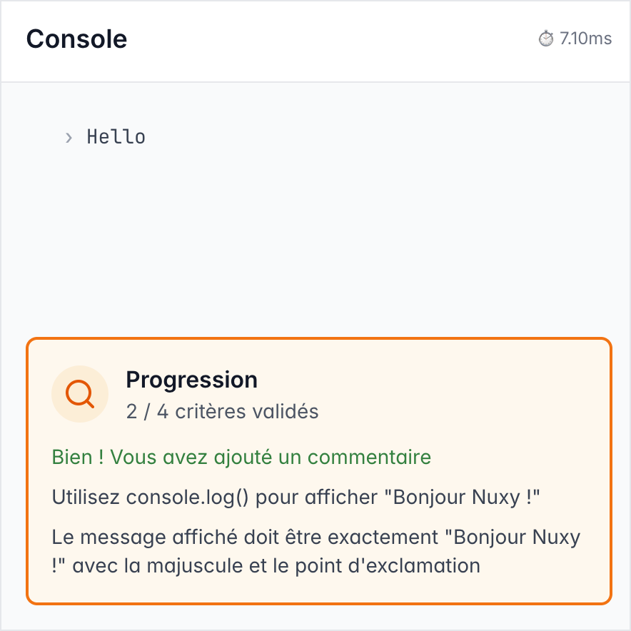 Capture de la console